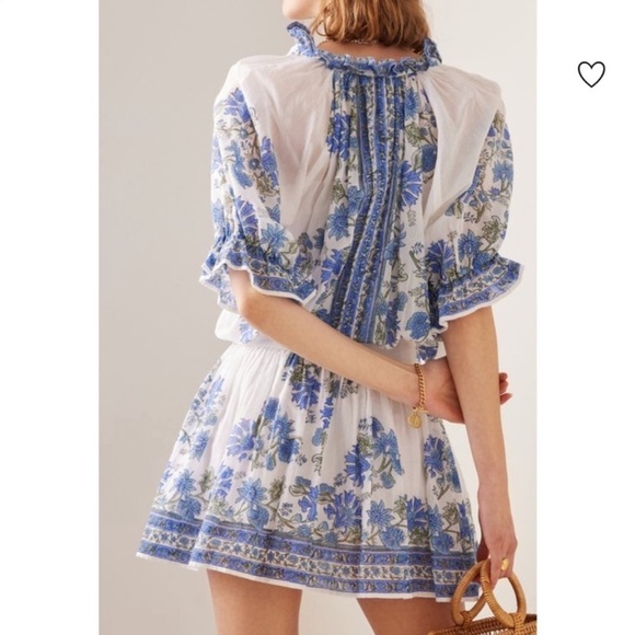 Juliet Dunn NWT Floral Mini Cotton Shirt Dress with Slip 1(4/6) - Picture 8 of 16